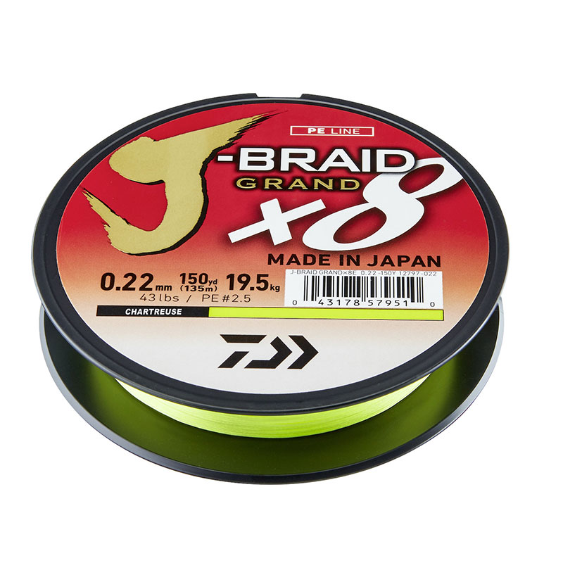 Pintas valas Daiwa J-Braid Grand x8 Chartreuse