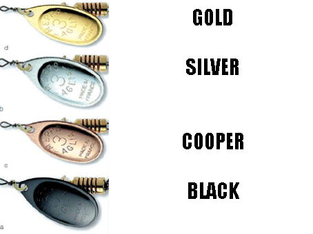Sukriukės Mepps AGLIA Gold Silver Cooper Black